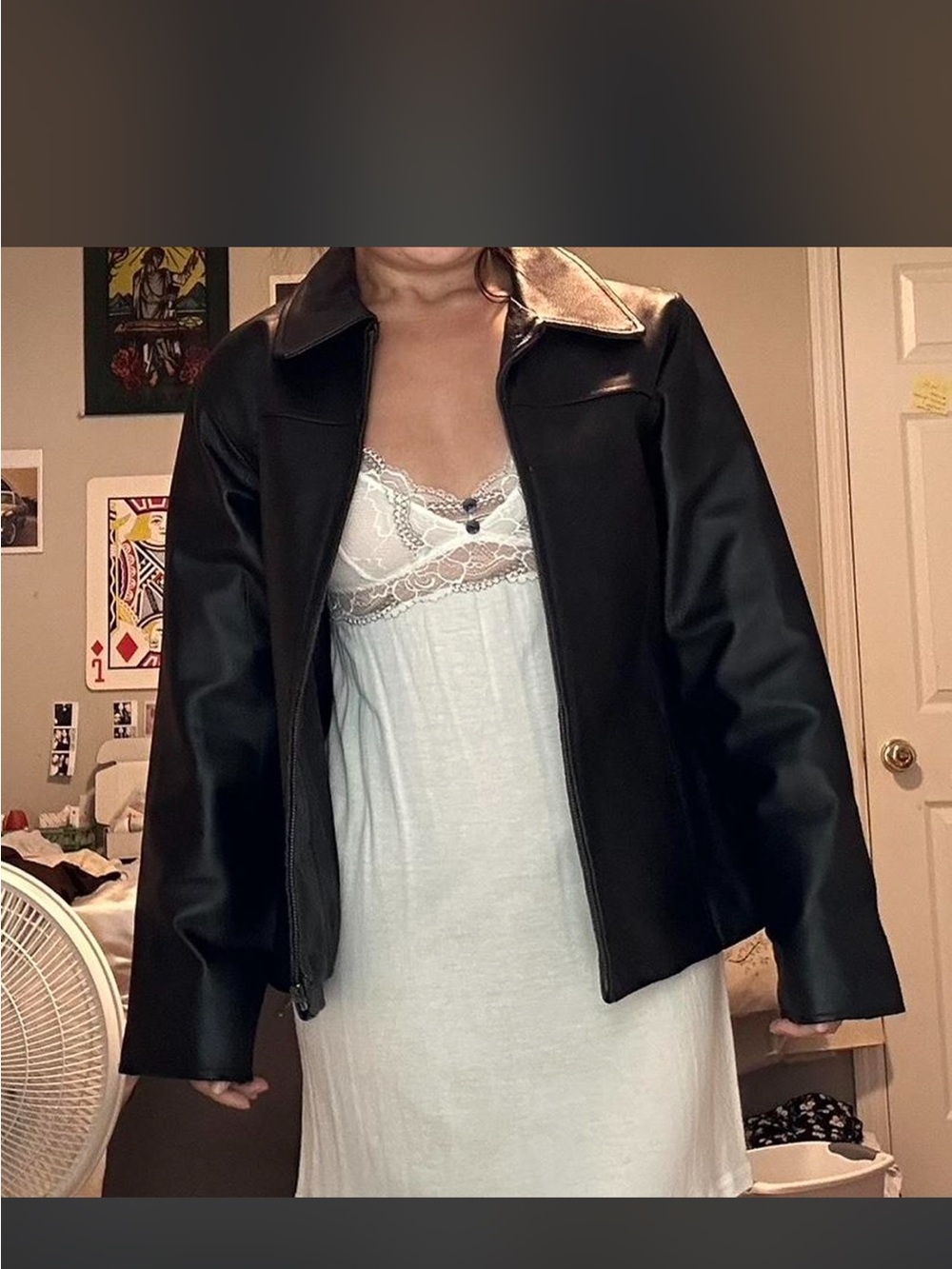 100% Leather Women's Jacket - Classic Collared Coat